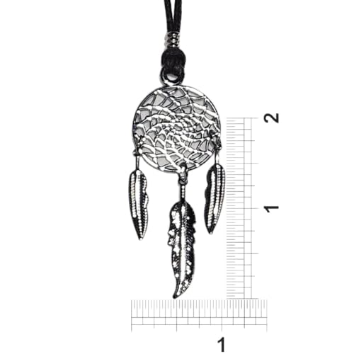 BlueRica Dreamcatcher on Adjustable Black Cord Necklace (Chrome Finish) - Image 3