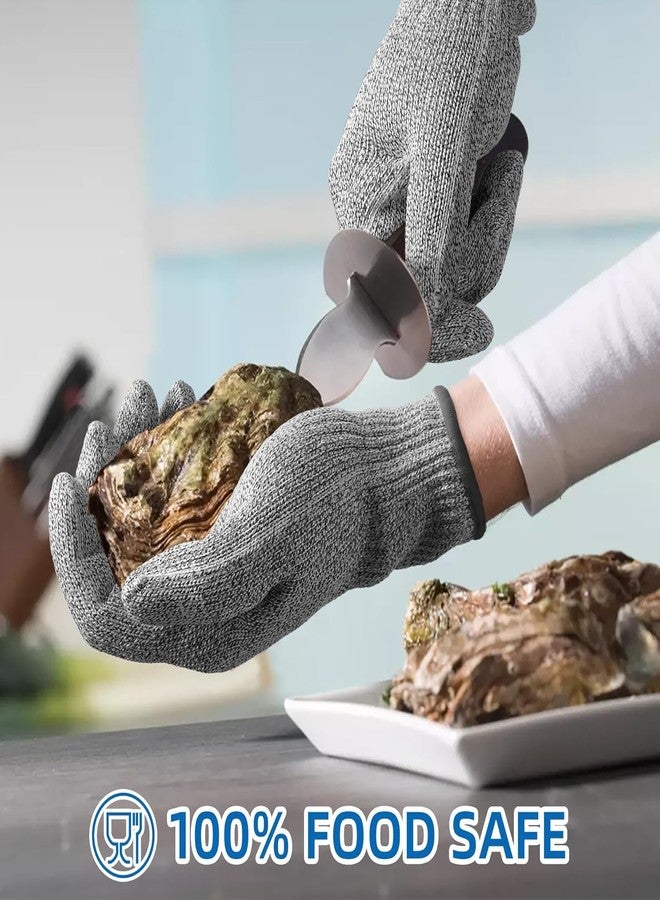 Schwer ANSI A9 Cut Resistant Gloves, Food Grade Reliable Cutting Gloves, Mandoline Gloves for Kitchen Meat Cutting, Oyster Shucking, Fish Fillet Processing, Mandoline Slicing (Grey, L, 2 pairs) - Image 3