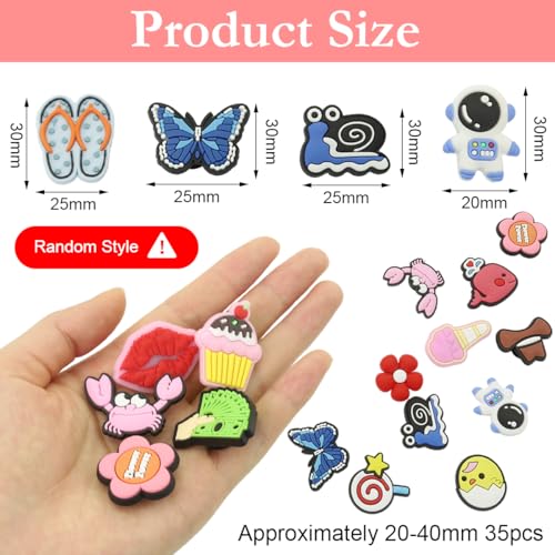 MAYCREATE® 35Pcs Cartoon Random Shoe Charms and pins Cute Shoe Charms for Sandals and Shoe Decoration for Women Boys Girls Clog Accessories Party Favor (Random) - Image 2