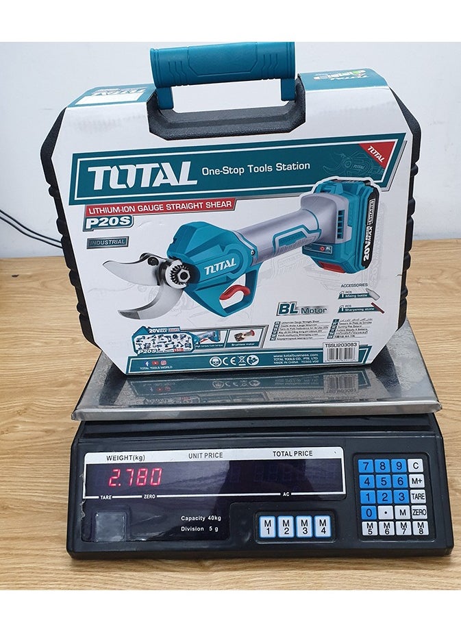 TOTAL Total Lithium-ion Gauge Straight Shear P20s (20V) - Cordless Electric Shears with Brushless Motor, 20mm/30mm Cutting Diameter, Includes 2.0Ah Battery, Charger, Oil Bottle & Sharpening Stone - Perfect for Cutting Sheet Metal, PVC, and More  - Image 4