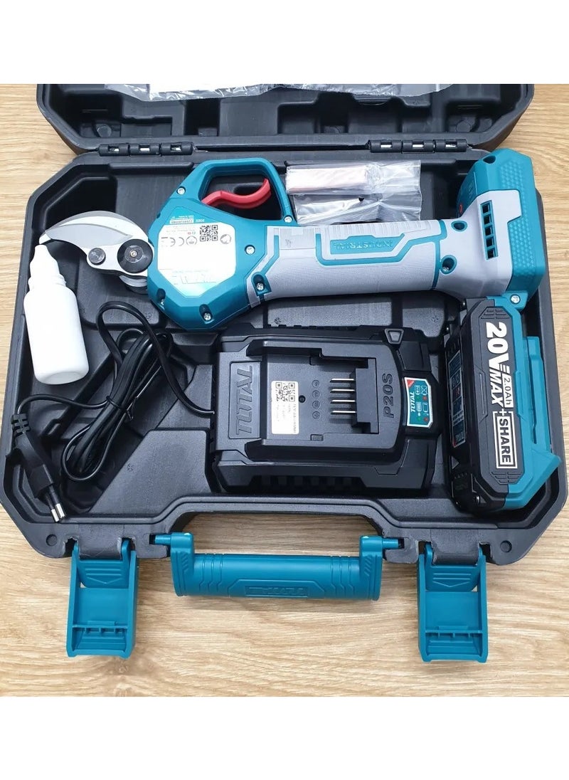 TOTAL Total Lithium-ion Gauge Straight Shear P20s (20V) - Cordless Electric Shears with Brushless Motor, 20mm/30mm Cutting Diameter, Includes 2.0Ah Battery, Charger, Oil Bottle & Sharpening Stone - Perfect for Cutting Sheet Metal, PVC, and More  - Image 5