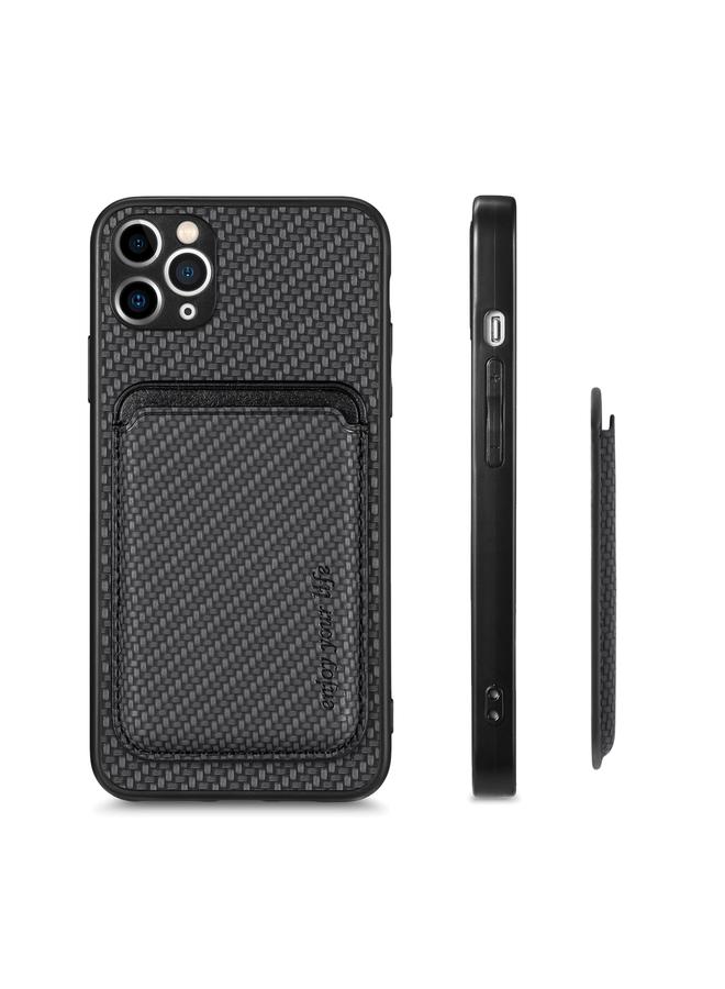 Zaboon Case For iPhone 11 Carbon Fiber Leather Card Magsafe Magnetic Phone Case - Image 2