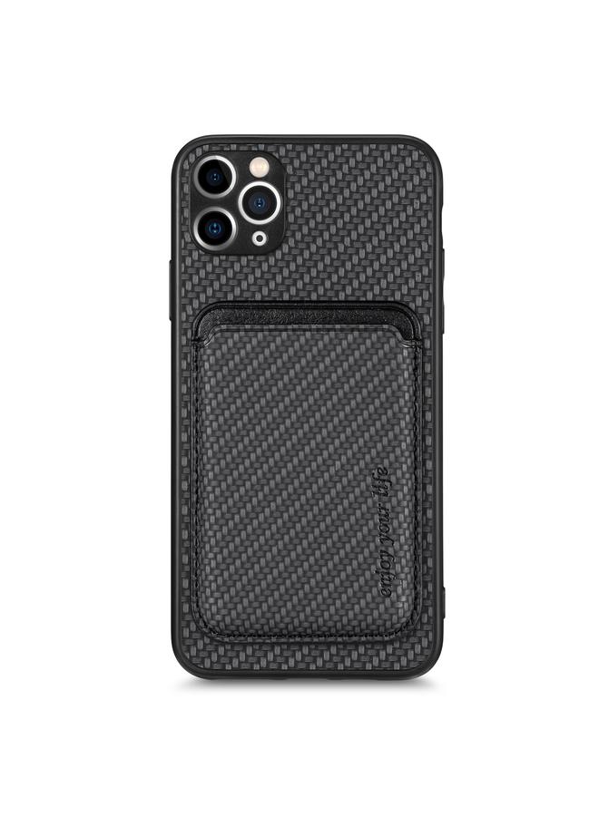 Zaboon Case For iPhone 11 Carbon Fiber Leather Card Magsafe Magnetic Phone Case - Image 1