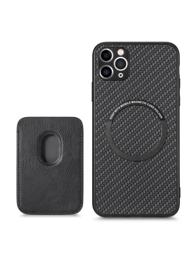 Zaboon Case For iPhone 11 Carbon Fiber Leather Card Magsafe Magnetic Phone Case - Image 3