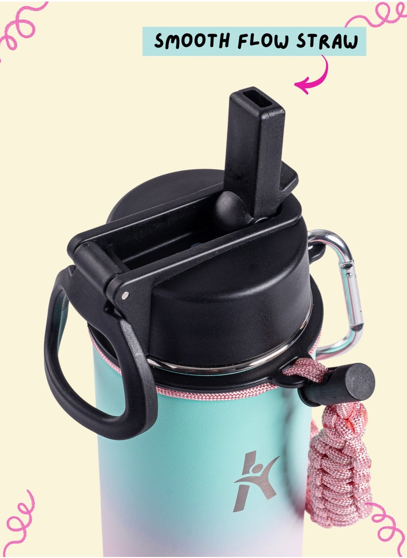 KRYMSO KRYMSO, 500ml Water Bottle, Stainless Steel Water Bottle, Water Bottle for Kids Water Bottle with Straw, Thermos, Insulated Water Bottle, Water 500ml with Ai Stickers  - Image 3