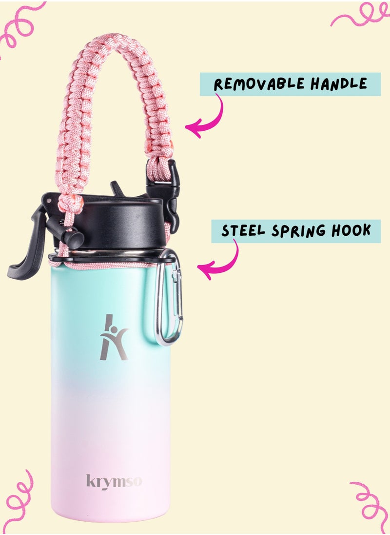 KRYMSO KRYMSO, 500ml Water Bottle, Stainless Steel Water Bottle, Water Bottle for Kids Water Bottle with Straw, Thermos, Insulated Water Bottle, Water 500ml with Ai Stickers  - Image 4