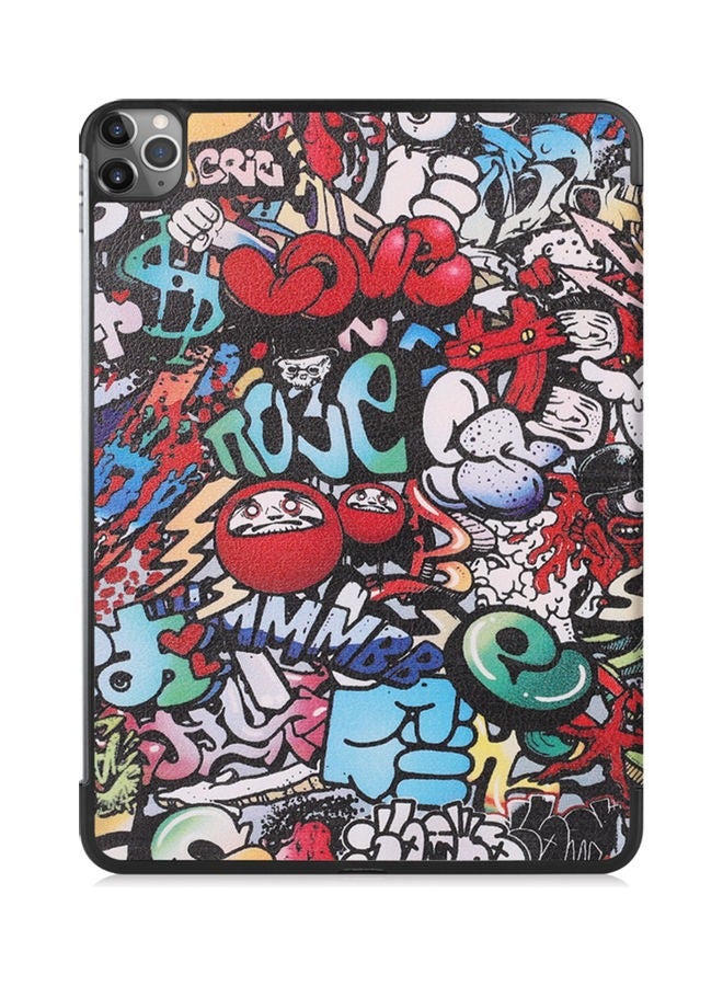 Protective Case Cover For Apple iPad Pro 11 inch (2021/2020/2018) Generation，Magnetically Attached Wirelessly Charge，Equipped with Automatic Sleep Function on the Cover，Cool Graffiti Doodle - Image 5