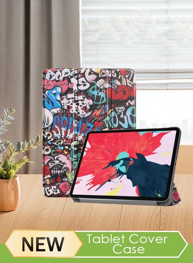 Protective Case Cover For Apple iPad Pro 11 inch (2021/2020/2018) Generation，Magnetically Attached Wirelessly Charge，Equipped with Automatic Sleep Function on the Cover，Cool Graffiti Doodle - Image 1