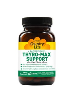 Country Life Thyromax Support Rapid Release Key Ingredients For Thyroid Health 60 Tablets Certified Gluten Free Certified Vegan  - Image 1