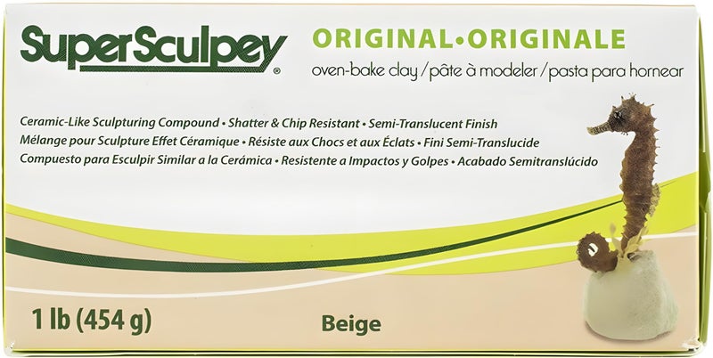 Sculpey Super Polymer Clay: Beige - 1 lb Pack - Soft Oven Bake Clay, Non-Toxic, Created for Advanced Sculptors-Artists-Model Makers-Movie Studios - Image 2