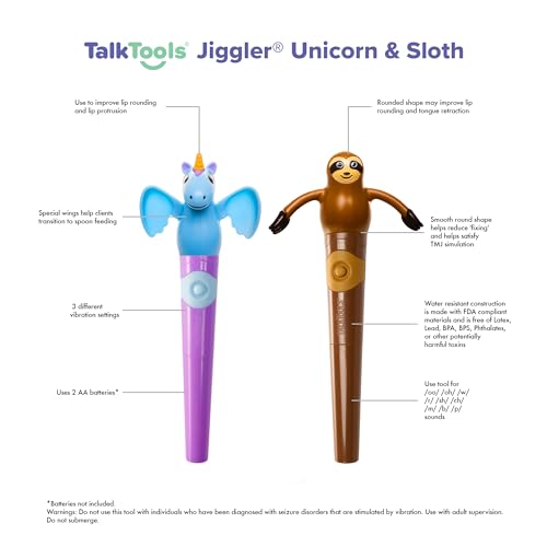 TalkTools Jiggler - Chewable Oral Facial Massager - Oral Sensory Massager - Calming Motor Therapy for Kids - Unicorn/Sloth - Set of 2 - Image 4