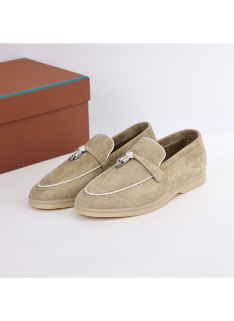 LP New Round Head Casual Fashion Shoes Lazy Shoes Soft Bottom Light Luxury Single Shoes For Women Summer Flats Versatile Apricot