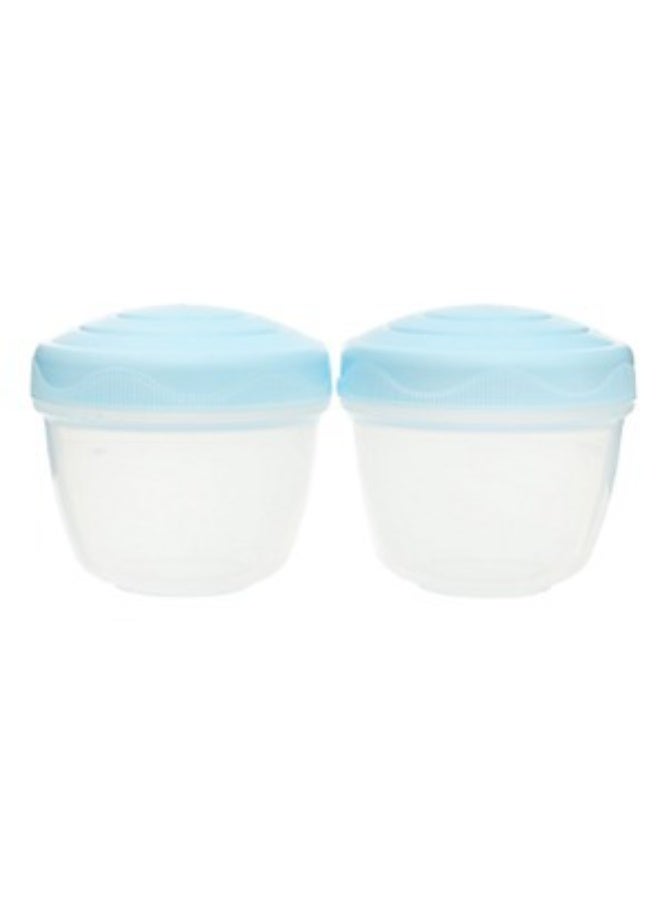 ZigZag Food Storage Container Set – 2 x 150ml, Light Blue - Image 1