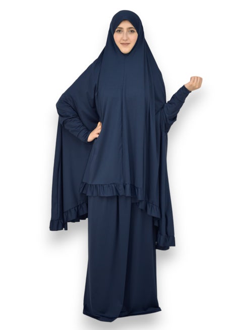 Two Piece Islamic prayer dress women with sleeve - Prayer Clothes for Women - Prayer Abaya For women - Jilbab 2 piece, Umrah essentials for women - Prayer set