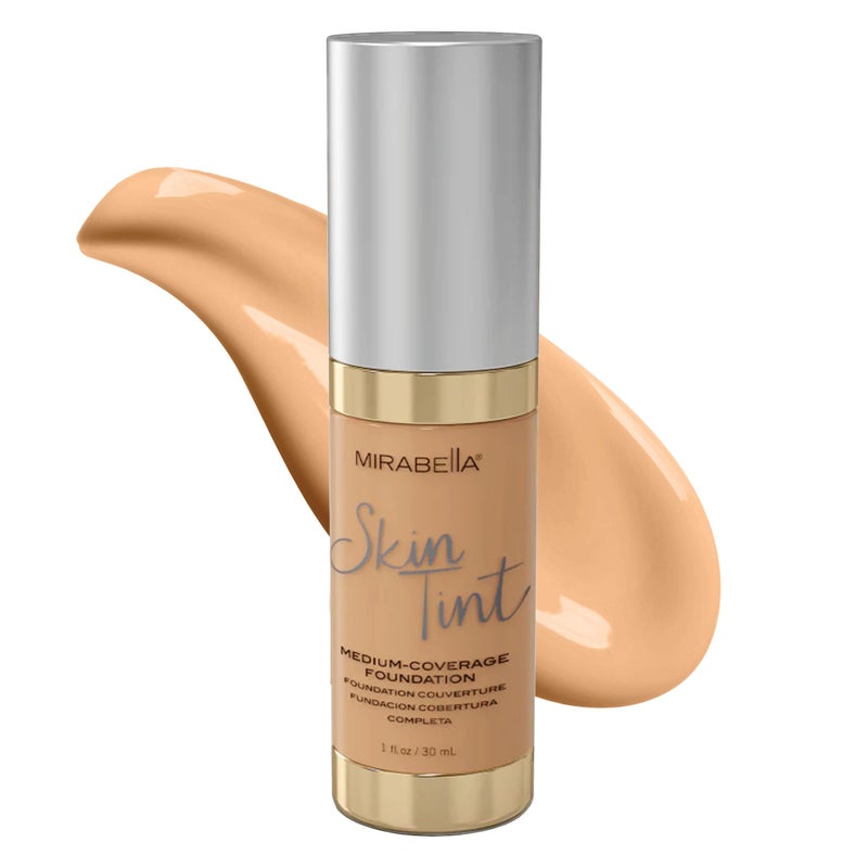 Mirabella Skin Tint Creme Liquid Foundation Makeup OilFree Mineral Foundation for Medium Coverage wHyaluronic Acid Squalane Allantoin for All Skin Types IIN Neutral