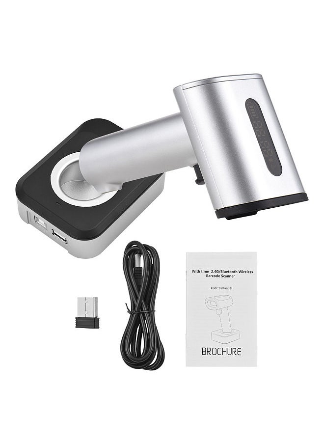 Generic 2D 1D QR Barcode Scanner with Screen Display and Charging Base 3 in 1 BT & 2.4GHz Wireless & Wired Connection Buzzer Prompt Compatible with Windows Android Linux Mac  - Image 2