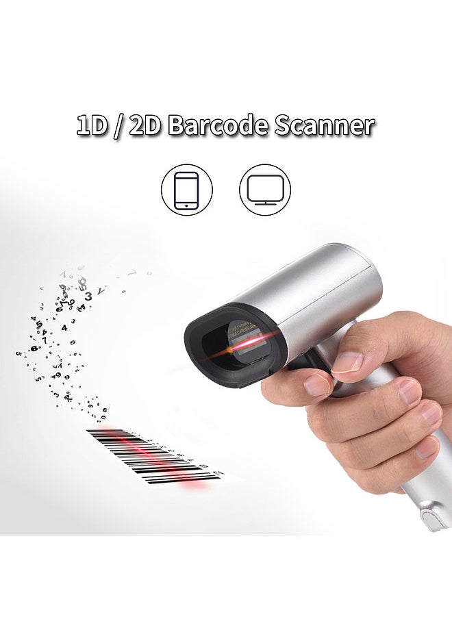 Generic 2D 1D QR Barcode Scanner with Screen Display and Charging Base 3 in 1 BT & 2.4GHz Wireless & Wired Connection Buzzer Prompt Compatible with Windows Android Linux Mac  - Image 3