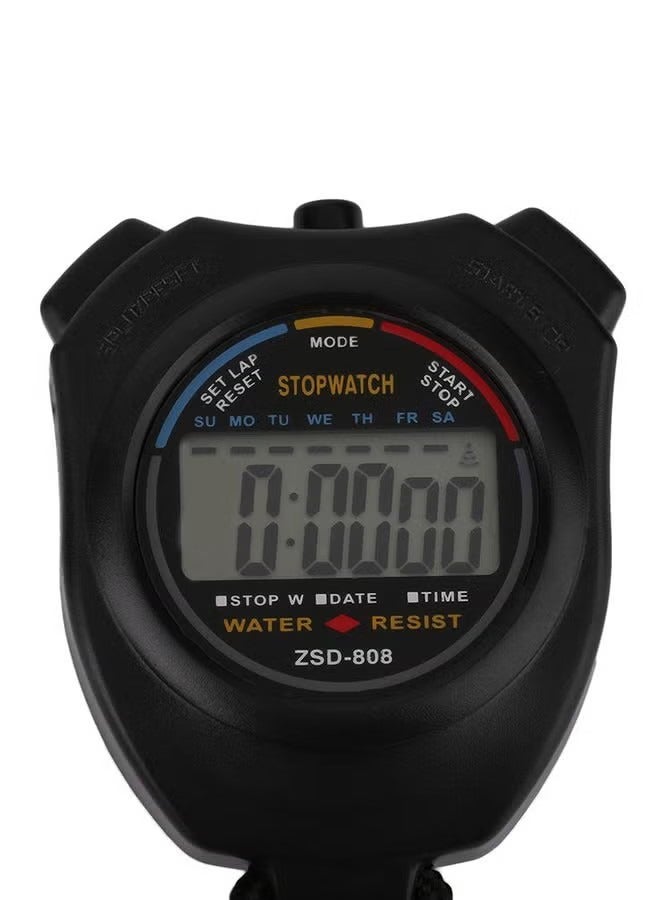Stopwatch Sports Timer, large display digital stopwatch timer, with date and time, no alarm clock mute, easy to set the stopwatch, suitable for sports, coaching, children, swimming and running (black) - Image 5