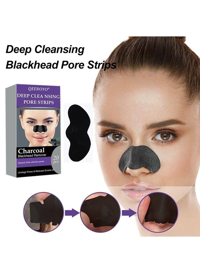 Mroobest Blackhead Pore Strips, Nose Strips for Blackheads, Nose Strips,Charcoal Nose Strips, Deep Cleansing Nose Area and Face Oil and Blackheads, for Women ＆ Men, 20PCS - Image 4