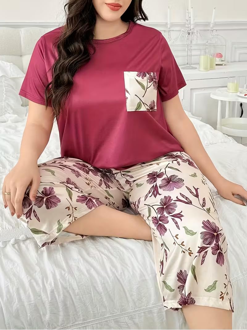 Celary Women Cotton Nightwear Set | Short Sleeve Top & Printed Capri Pajama Set | Soft, Breathable Sleepwear for Ladies | Also Available in Plus Size - Image 5