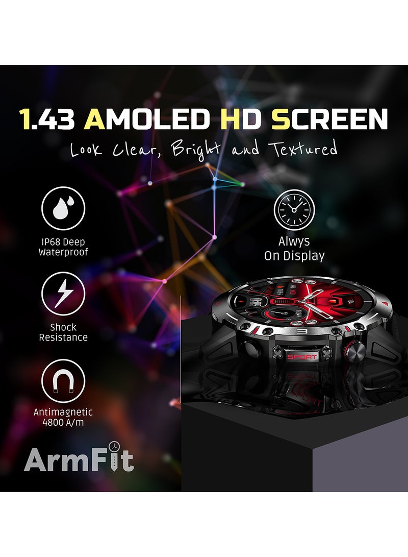 Hulk Smartwatch For Men, AMOLED Always On Display Bluetooth Calling Waterproof Fitness Watches Compatible With Android iOS Black - Image 5