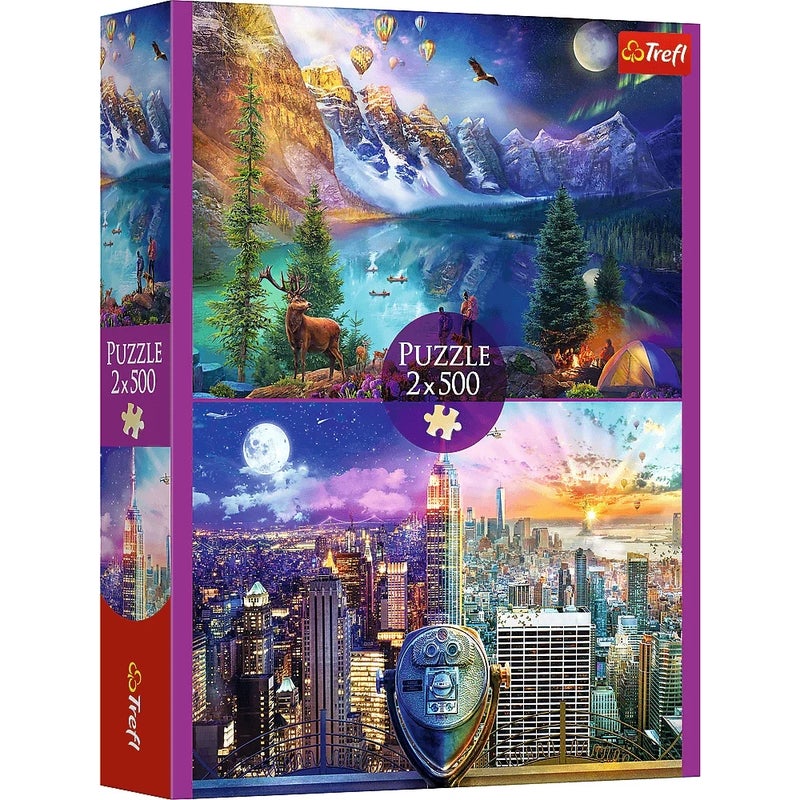 Trefl - Trip Around America Puzzle (2x500) Pieces - 37500 - Image 1