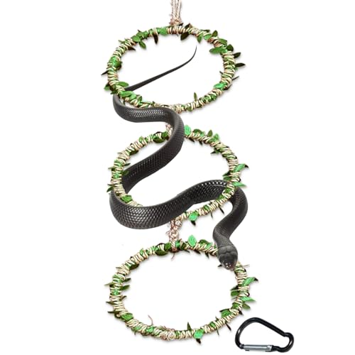 Delllala Snake Climbing Rings for Ball Python- Enclosure Accessories – Reptile Habitat Decor, Climbing Branches & Bedding for Ball Python, for Corn Snake Enhancement Ring Toys - Image 1