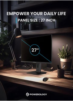 باورولوجي شاشة مكتب 4K مقاس 27 بوصة مع إضاءة RGB / متوافقة مع VESA/ AMD Free Sync / تباين بصري مُحسَّن بتقنية HDR / G-Sync / دقة شاشة 3840 × 2160 بكسل عند 60 هرتز / تصميم بدون إطار / شاشة 4K Ultra HD - أسود  - Image 3