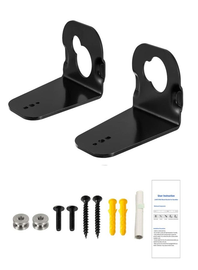 Yimaut Soundbar Wall Mount Bracket for Samsung HW-M360 HW-K550 HW-K550 HW-M550 HW-K650 HW-K430 HW-K335 HW-K651 HW-K450 Mount, 2 Pieces Black Wall Bracket Holder + Screws + Metal Holder Screws - Image 1