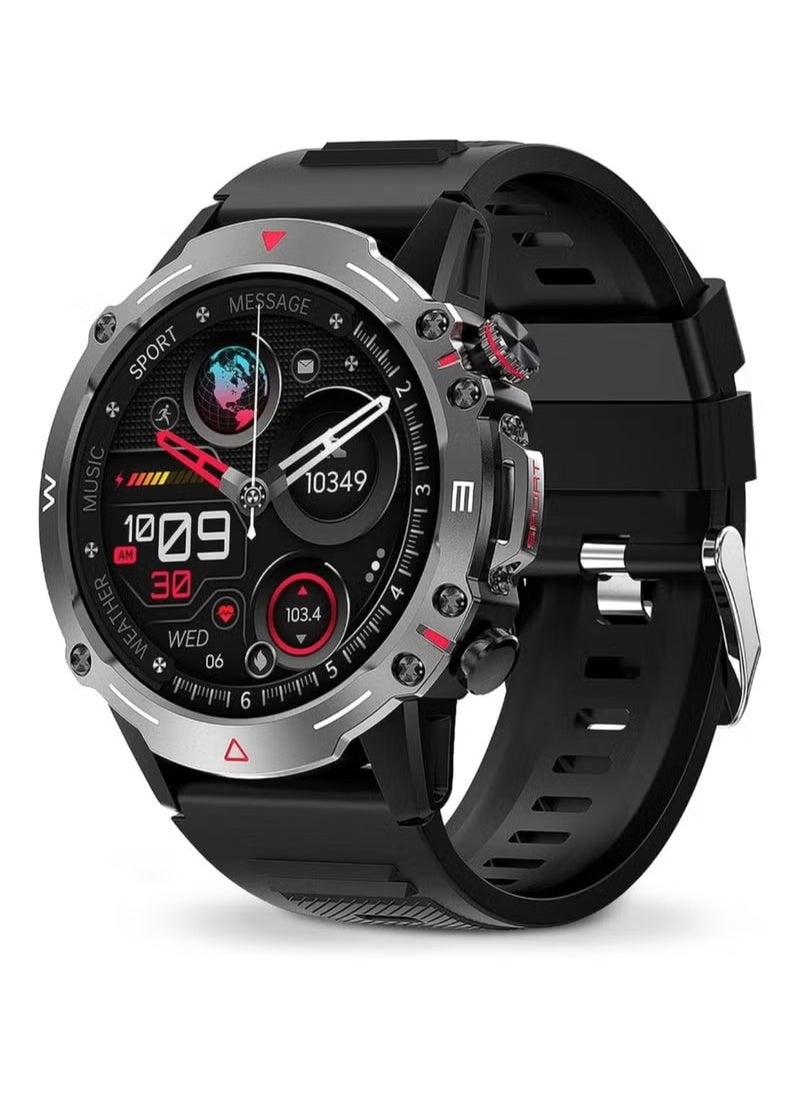DOSCHER - Smart Watch 410mAh AMOLED Smart Watches for Men Smartwatches Bluetooth Make/Answer Calls Fitness Modes and Sleep Modes Multi-app Message Reminder Monitor Multi Language - Image 1