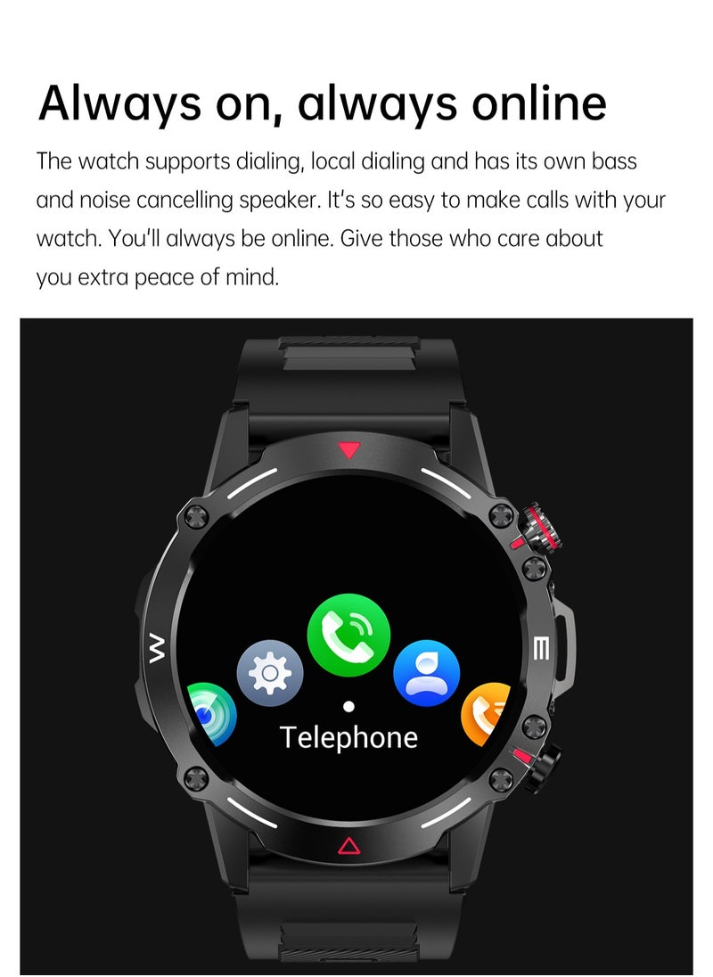 DOSCHER - Smart Watch 410mAh AMOLED Smart Watches for Men Smartwatches Bluetooth Make/Answer Calls Fitness Modes and Sleep Modes Multi-app Message Reminder Monitor Multi Language - Image 1
