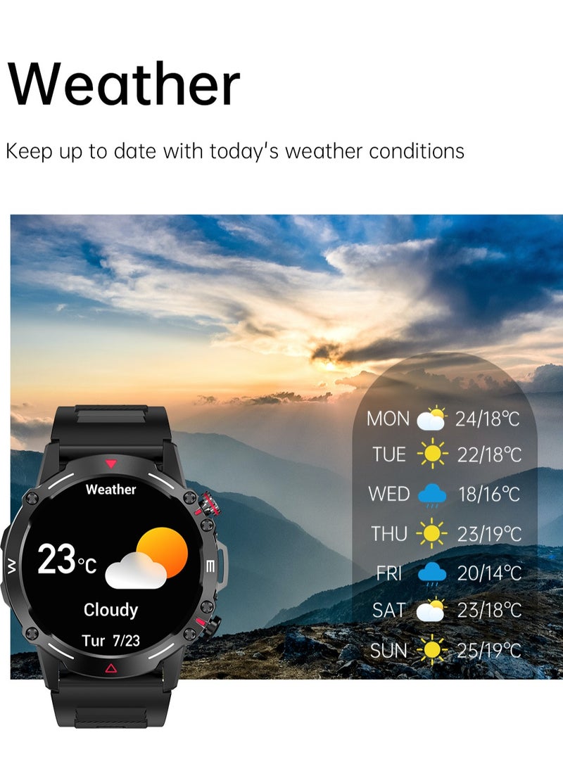 DOSCHER - Smart Watch 410mAh AMOLED Smart Watches for Men Smartwatches Bluetooth Make/Answer Calls Fitness Modes and Sleep Modes Multi-app Message Reminder Monitor Multi Language - Image 1