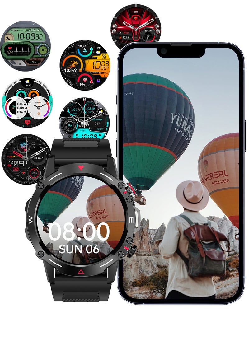 DOSCHER - Smart Watch 410mAh AMOLED Smart Watches for Men Smartwatches Bluetooth Make/Answer Calls Fitness Modes and Sleep Modes Multi-app Message Reminder Monitor Multi Language - Image 1