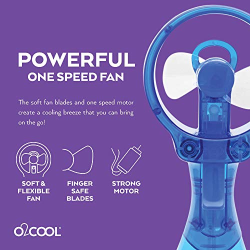 O2COOL Deluxe Handheld Battery Powered Water Misting Fan (Dark Blue) - Image 4