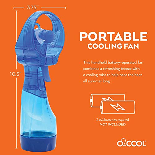O2COOL Deluxe Handheld Battery Powered Water Misting Fan (Dark Blue) - Image 5