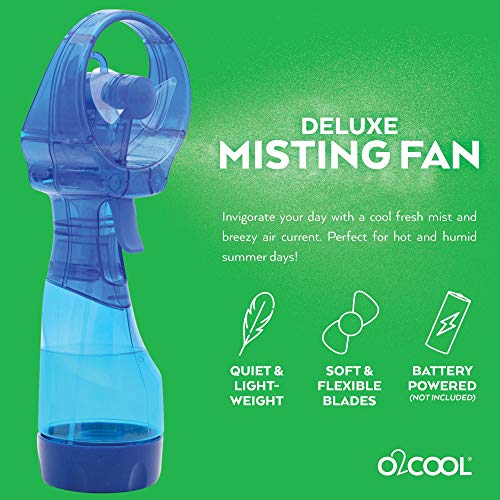 O2COOL Deluxe Handheld Battery Powered Water Misting Fan (Dark Blue) - Image 2