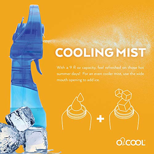 O2COOL Deluxe Handheld Battery Powered Water Misting Fan (Dark Blue) - Image 3