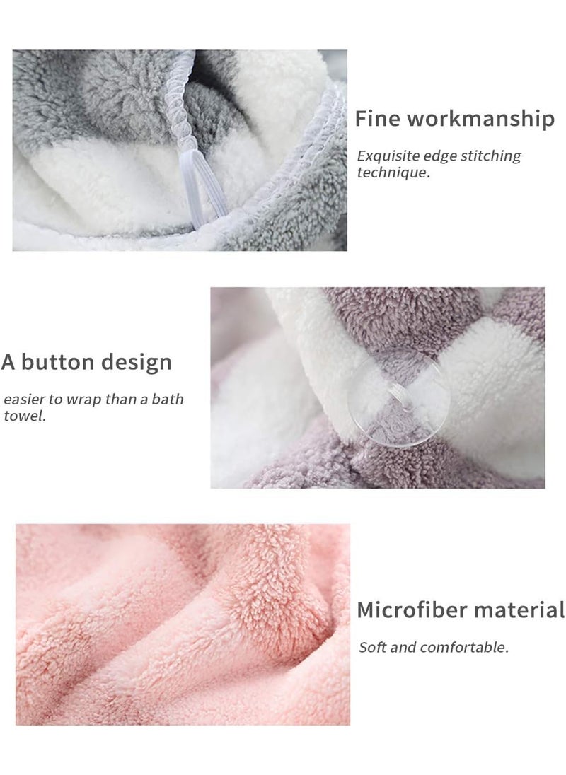 RA8 PRODUCTS RA8 PRODUCTS Microfiber Hair Drying Towel Wrap for Women Hair Towel Super Absorbent Hair Drying Towel with Button 1  - Image 2