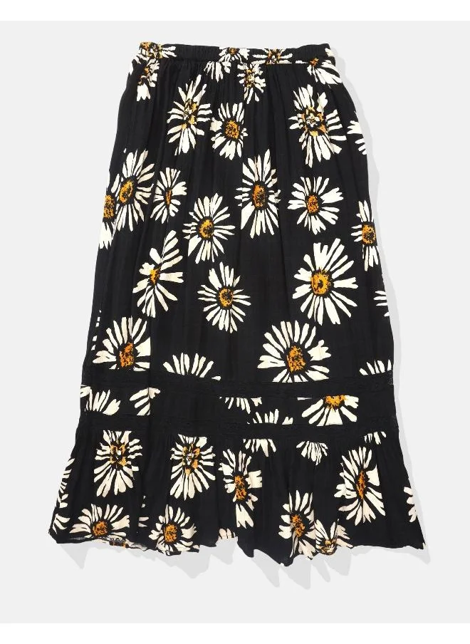 American Eagle AE Button Front Midi Skirt