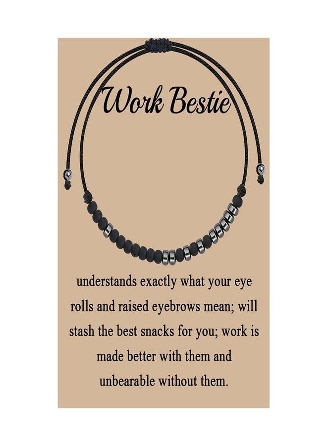 MAOFAED Work Bestie Gift Work Bestie Morse Code Bracelet Friendship Jewelry Birthday Gift for Coworker (workBestie code br) - Image 1