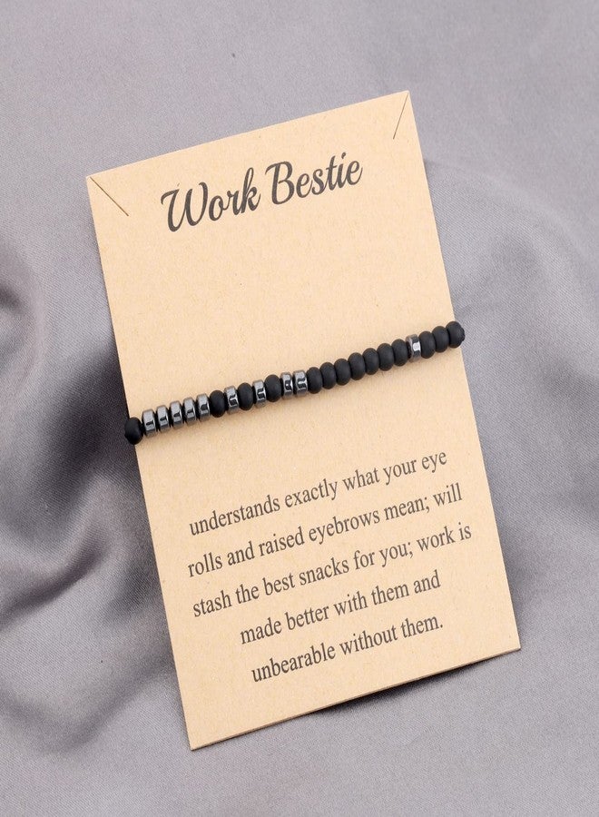MAOFAED Work Bestie Gift Work Bestie Morse Code Bracelet Friendship Jewelry Birthday Gift for Coworker (workBestie code br) - Image 2
