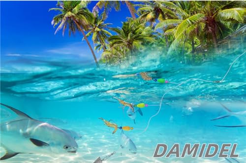 DAMIDEL 6Pcs Pompano Fishing Rigs Ready Kit，3 in 1 Float Rigs with Triple 3/0 Circle Hook for Surf Fishing，（12/0） Fishing line / 50in length/50lbTension in freshwter and Saltwater - Image 2