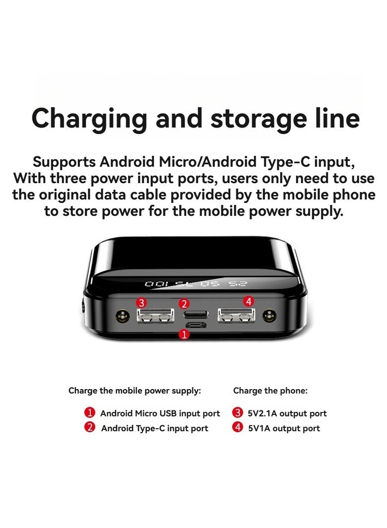 New Mini New Mini Ultra-thin Mobile Phone Digital Display Power Bank 20000 mAh Creative Fast Charging Portable Computer Power Bank (Black)Ultra-thin Mobile Phone Digital Display Power Bank 20000 mAh Creative Fast Charging Portable Computer Power Bank (Black)  - Image 3