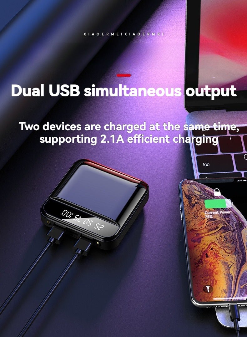 New Mini New Mini Ultra-thin Mobile Phone Digital Display Power Bank 20000 mAh Creative Fast Charging Portable Computer Power Bank (Black)Ultra-thin Mobile Phone Digital Display Power Bank 20000 mAh Creative Fast Charging Portable Computer Power Bank (Black)  - Image 5