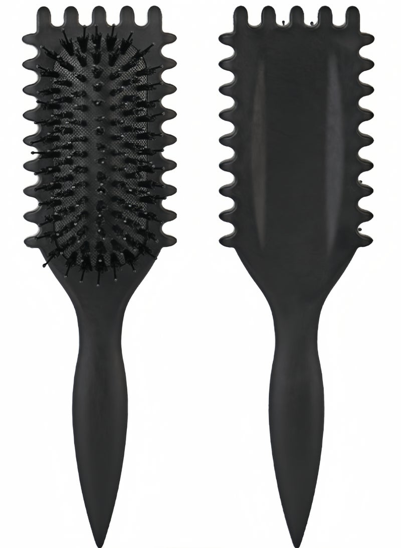 كيفن مشط تجعيد الشعر، فرشاة تصفيف الشعر المجعد، فرشاة تصفيف الشعر لتمشيط وتشكيل الشعر الكيرلي لون اسود - Image 3