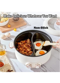 Generic Electric Double Hot Pot with Independent Temperature Control Non Stick Electric Cooker Shabu Shabu Electric Skillet Frying Pan Electric Saucepan for Noodles Egg Steak Sauté Steam and Soup (6L)  - Image 5