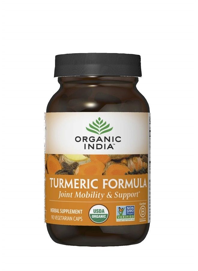 Organic India Turmeric Curcumin Herbal Supplement - Joint Mobility & Support, Immune System Support, Healthy Inflammatory Response, Whole Root Supplement, Organic Trikatu, USDA Certified Organic, Non- - Image 1