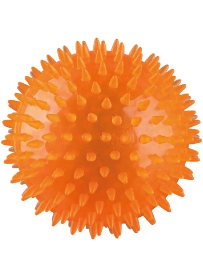 PETSARY | Set of 2 Hedgehog Balls | Spiky Squeaker Ball Dog Toy, TPR Durable Bouncy Teeth Cleaning Fetching Training Pet Toy for Dogs (Orange) - Image 3