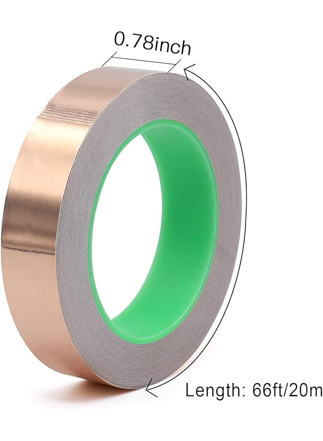 erorex Copper Tape Copper Foil Tape Copper Foil With Conductive Adhesive For Guitar Emi Shielding Crafts Electrical Repairs And Grounding 20Mm  - Image 2
