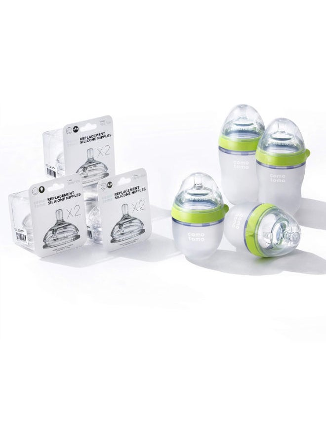 comotomo Comotomo Baby Bottle Bundle, Green, (7 Piece Set)  - Image 3
